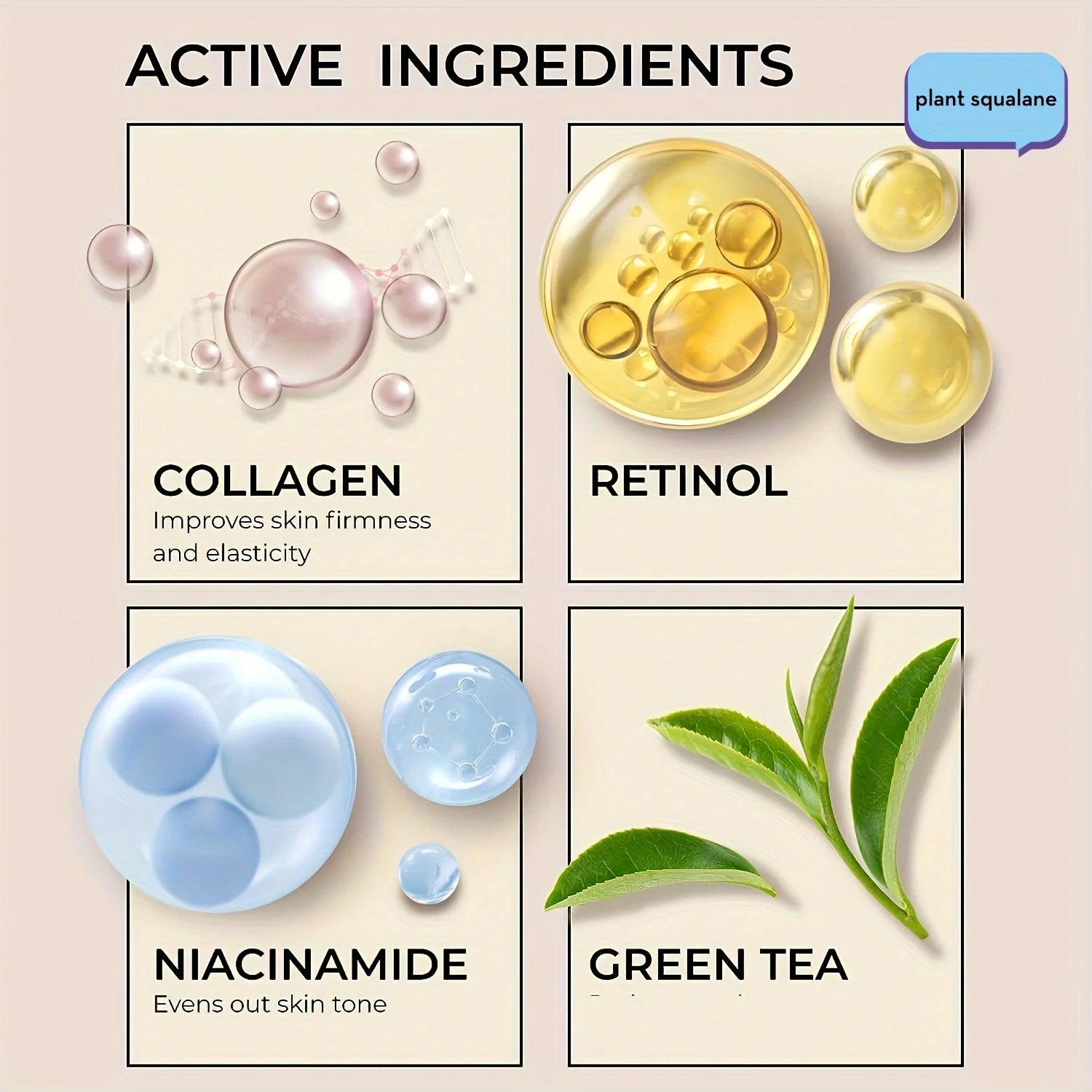 Collagen Face Cream with Airless Pump Collagen Botanical Stem Cells Cream for Skin with Retinol Niacinamide Hyaluronic Acid